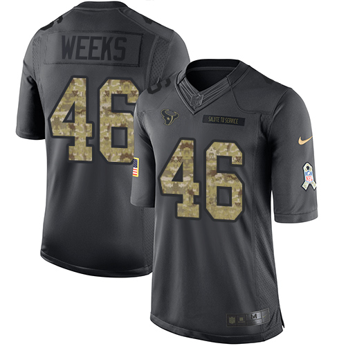 Nike Texans #46 Jon Weeks Black Men's Stitched NFL Limited 2016 Salute to Service Jersey